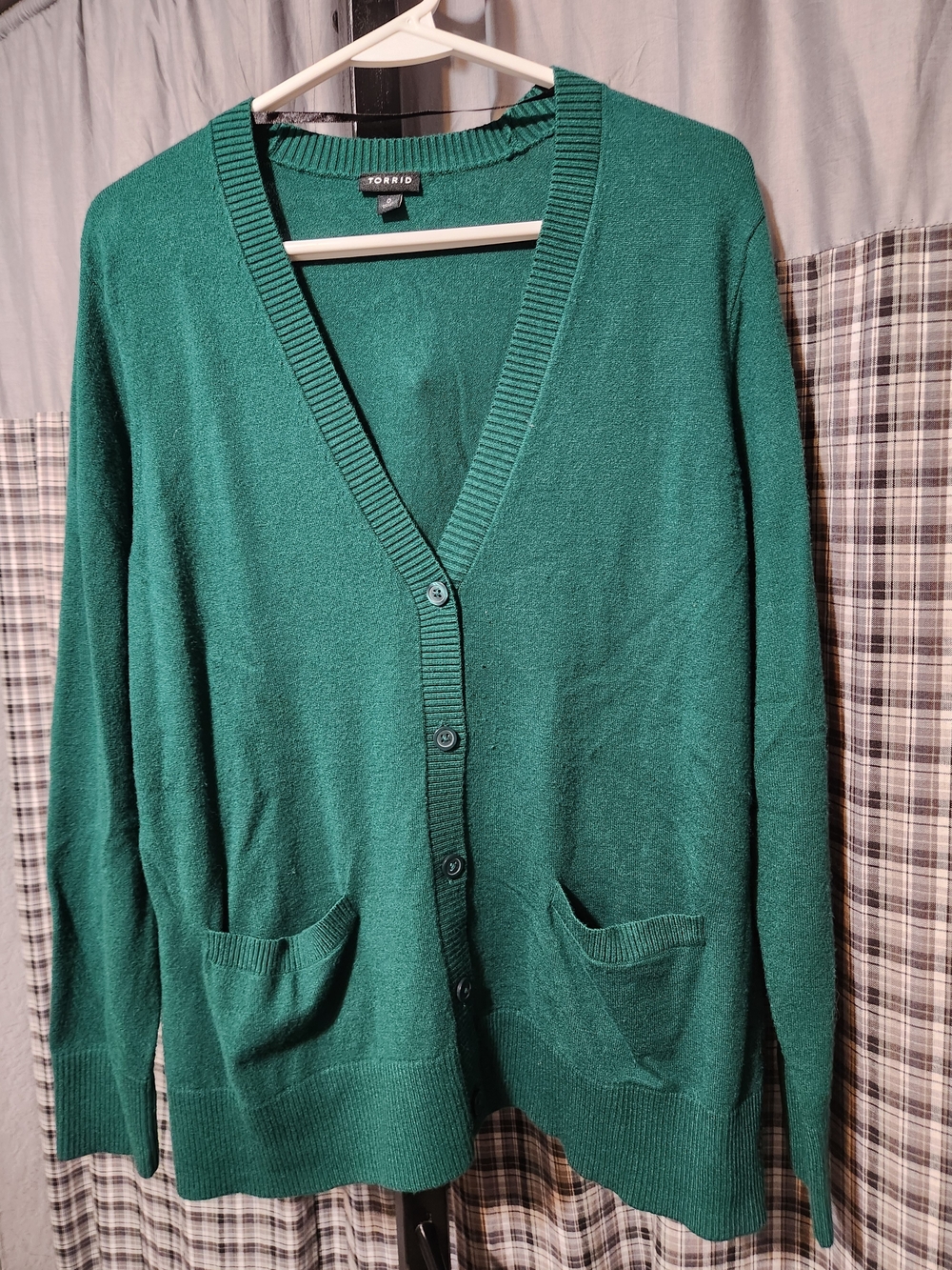 torrid Emerald Green V-Neck Button Cardigan